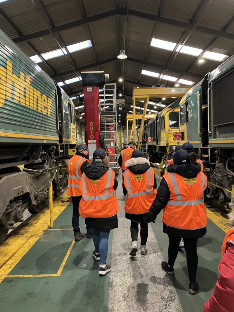 Bradford Mums try out being freight train drivers TrainEd