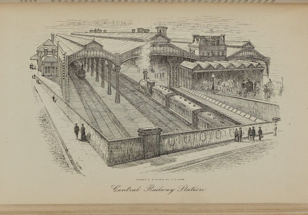 Preston Railway Station, illustration taken from ‘A History of Preston’ by Anthony Hewitson – photo courtesy Lancashire Archive & Local History